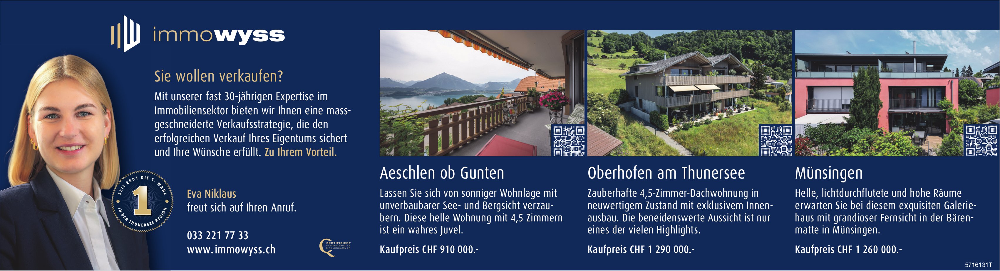 4.5-Zimmer-Wohnungen und Galeriehaus, Aeschlen, Oberhofen & Münsingen, zu verkaufen