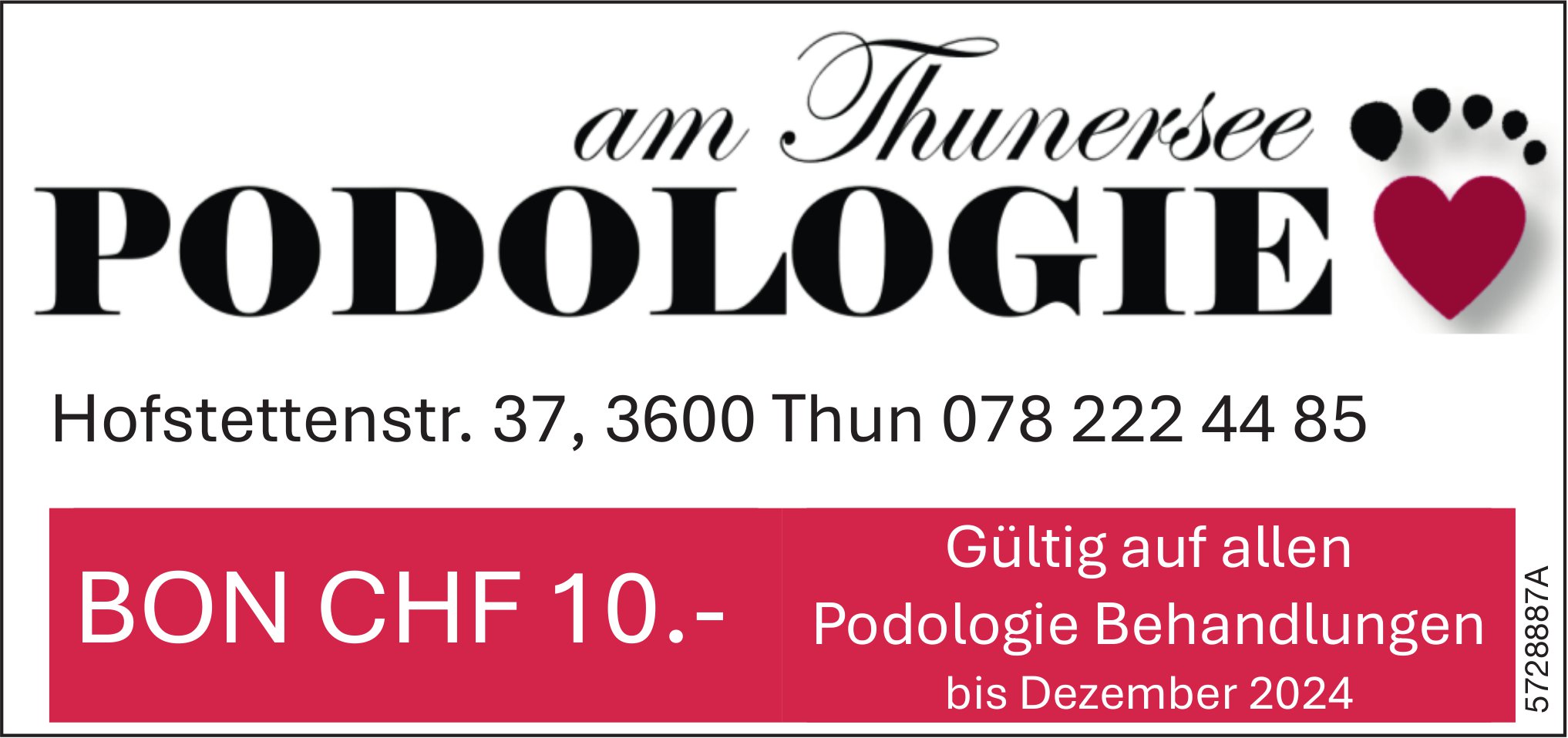 Podologie am Thunersee, Bon CHF 10.--