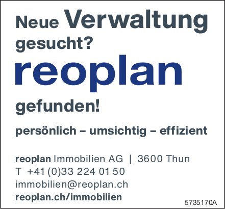 Reoplan - Neue Verwaltung gesucht? gefunden!