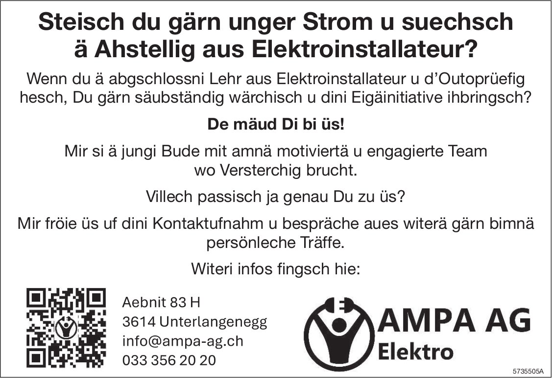 AMPA Elektro AG, Unterlangenegg - Elektroinstallateur