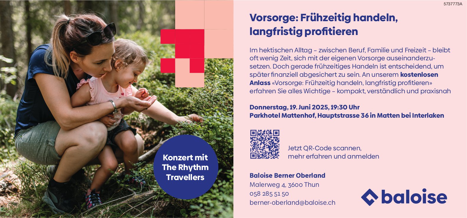 Vorsorge: Frühzeitig handeln, langfristig profitieren, 19. Juni, Parkhotel Mattenhof, Matten bei Interlaken
