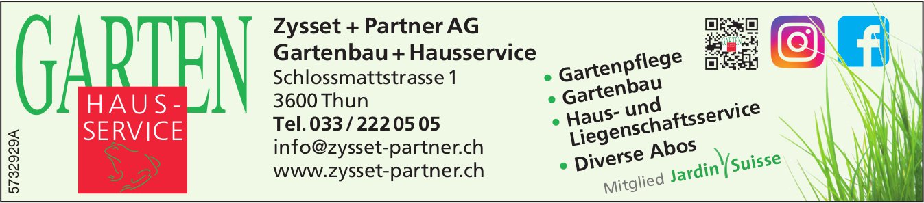 Zysset + Partner, Thun - Gartenbau + Hausserice