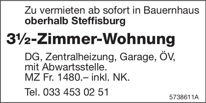 3.5-Zimmer-Wohnung, Steffisburg, zu vermieten
