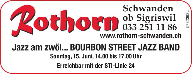 Jazz am zwöi, 15. Juni, Rothorn, Schwanden ob Sigriswil