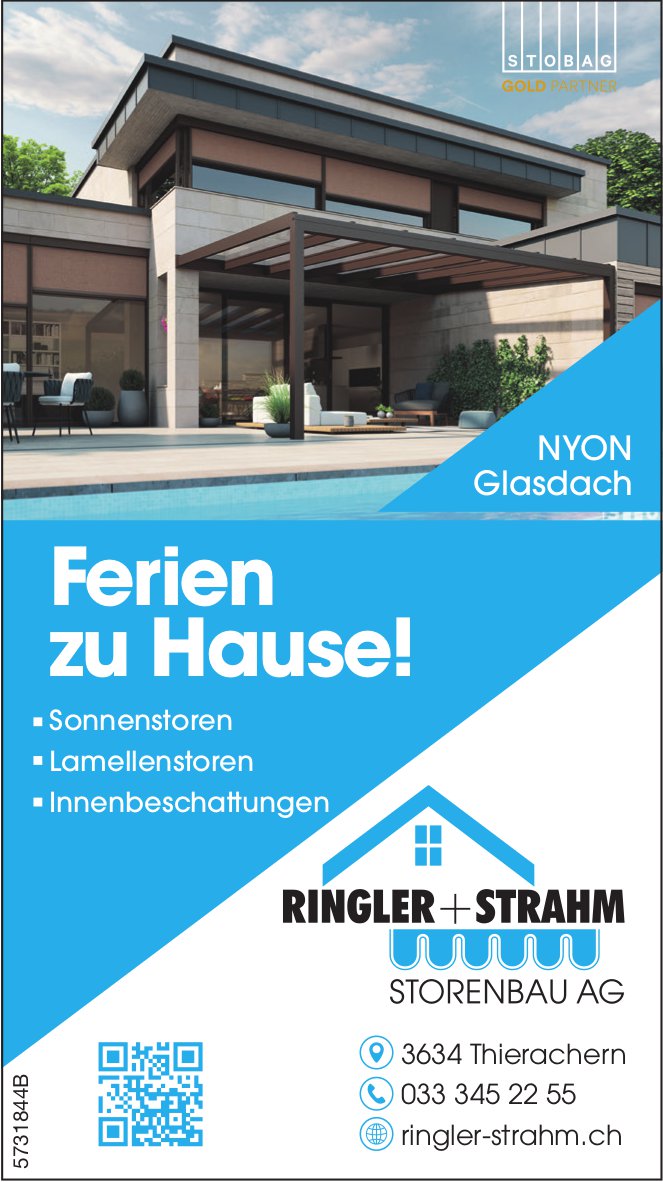 Ringler + Strahm Storenbau AG, Thierachern - Ferien zu Hause!
