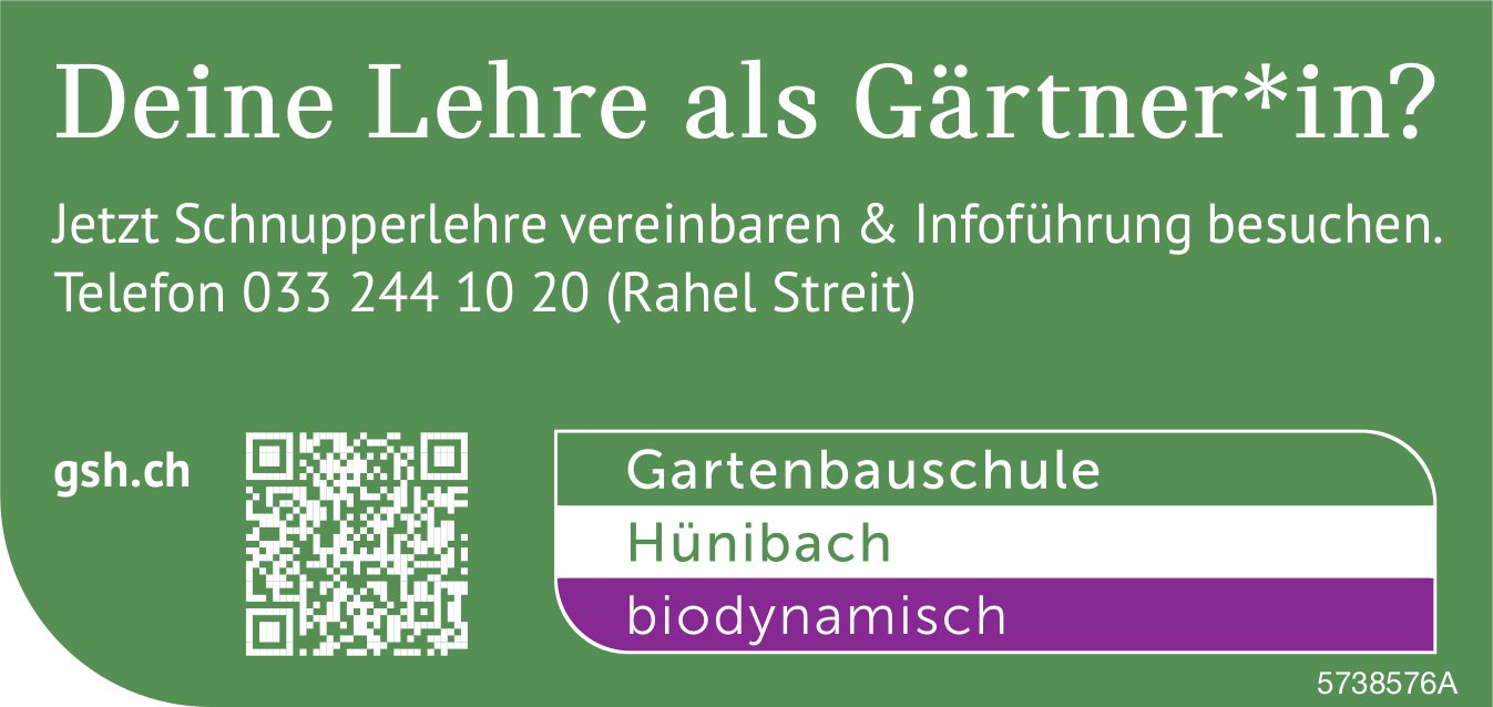 Schnupperlehre als Gärtner*in, Gartenbauschule, Hünibach, zu vergeben