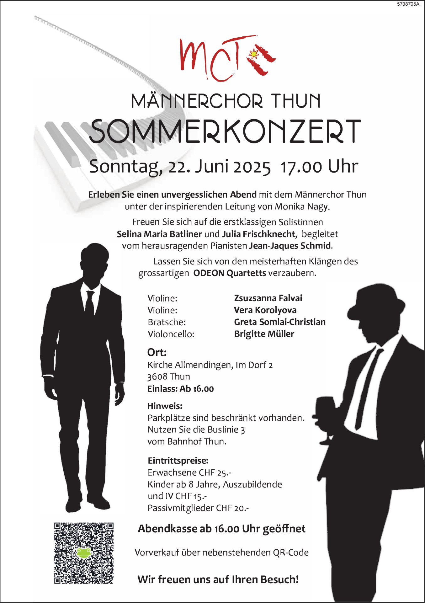 Sommerkonzert Männerchor, 22. Juni, Kirche Allmendingen, Thun