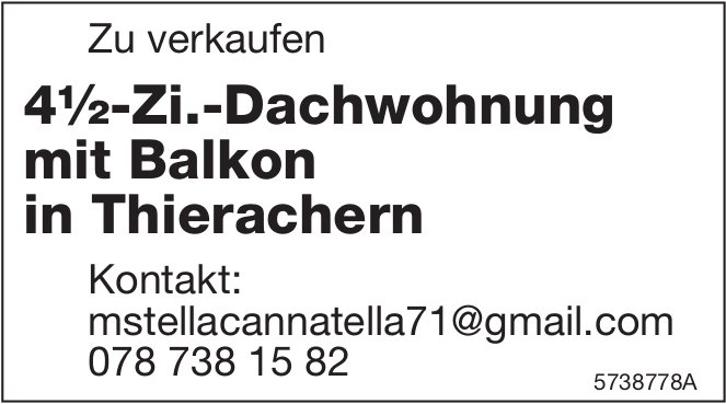 4.5-Zi.-Dachwohnung mit Balkon, Thierachern, zu verkaufen
