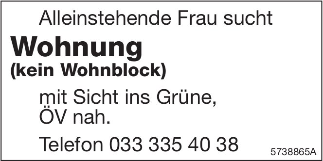 Wohnung, zu mieten gesucht
