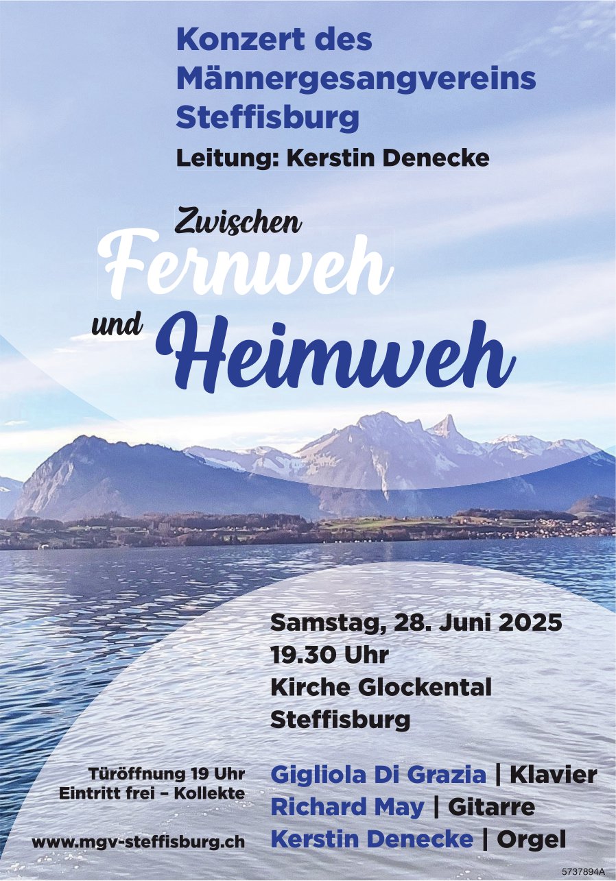 Konzert Männergesangvereins, 28. Juni, Kirche Glockental, Steffisburg