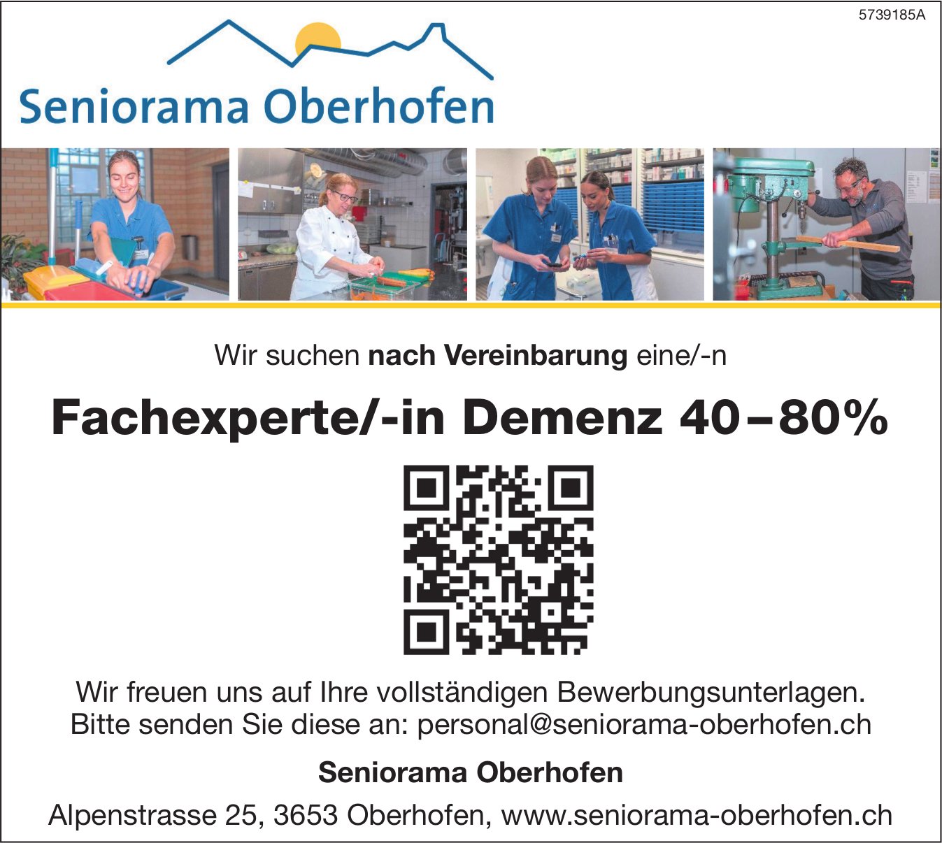 Fachexperte/-in Demenz 40-80%, Seniorama Oberhofen, gesucht