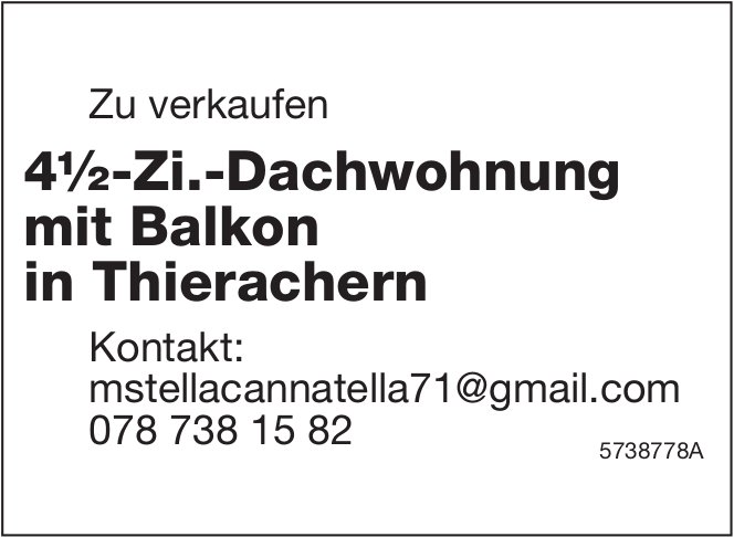 4.5-Zi.-Dachwohnung mit Balkon, Thierachern, zu verkaufen