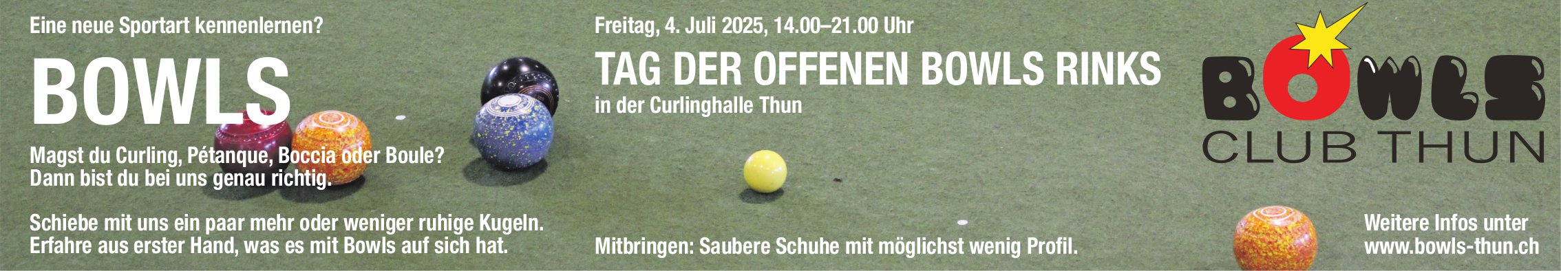 Tag der offenen Bowls Rinks, 4. Juli, Curlinghalle, Thun