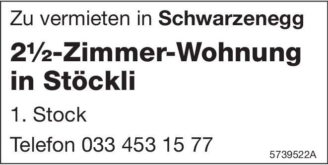 2.5-Zimmer-Wohnung, Schwarzenegg, zu vermieten