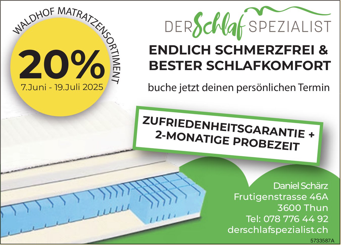 Der Schlaf Spezialist, Thun - Endlich Schmerzfrei & bester Schlafkomfort