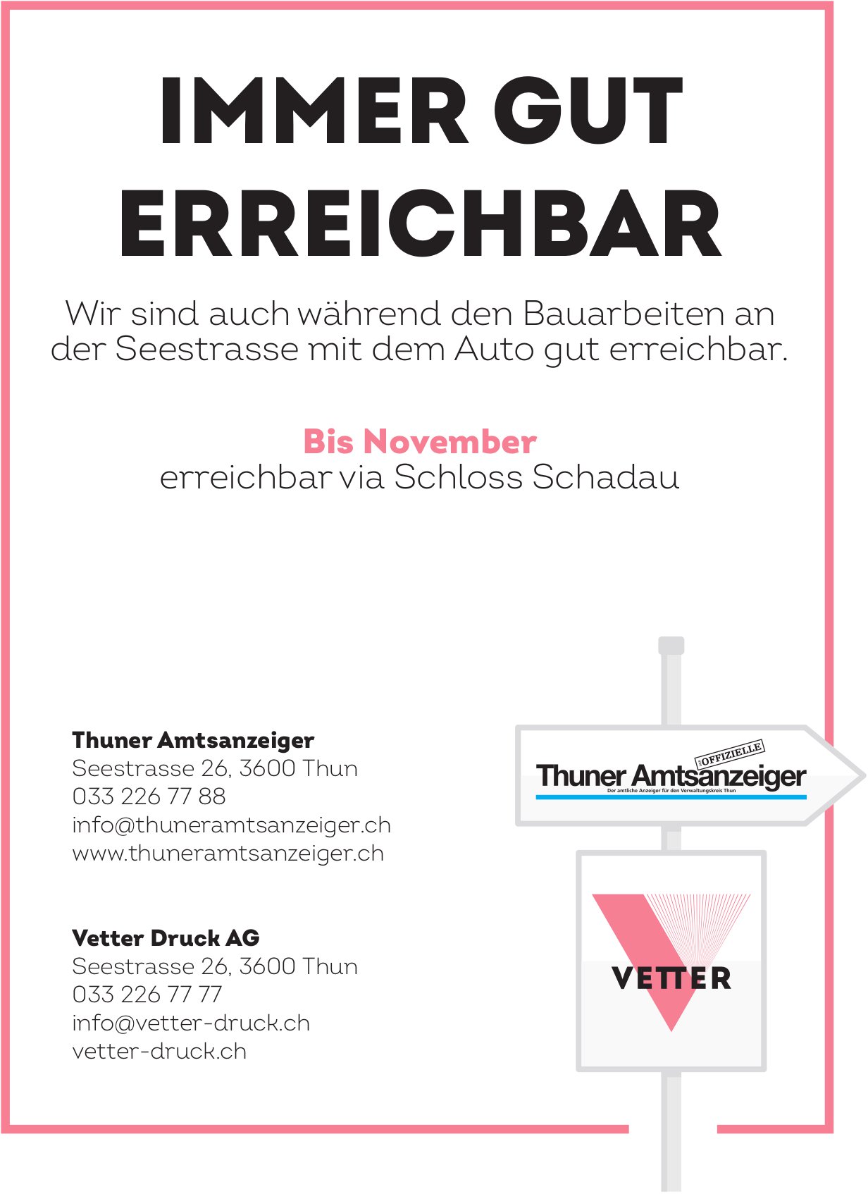 Thuner Amtsanzeiger, Immer gut erreichbar