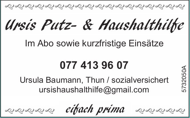 Ursula Baumann, Thun - Ursis Putz- & Haushalthilfe