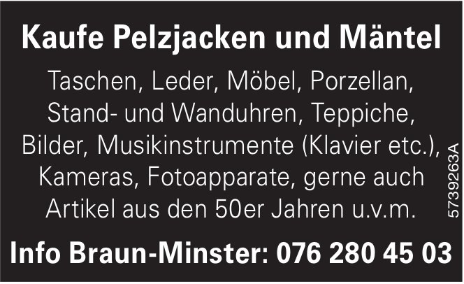 Braun-Minster, Kaufe Pelzjacken und Mäntel