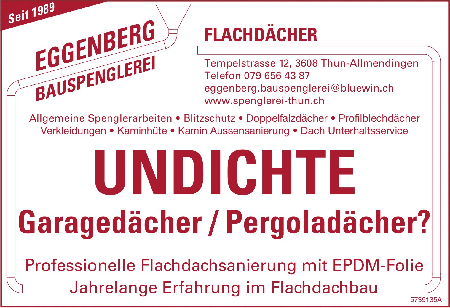 Eggenberg Bauspenglerei, Thun-Allmendingen - Flachdächer