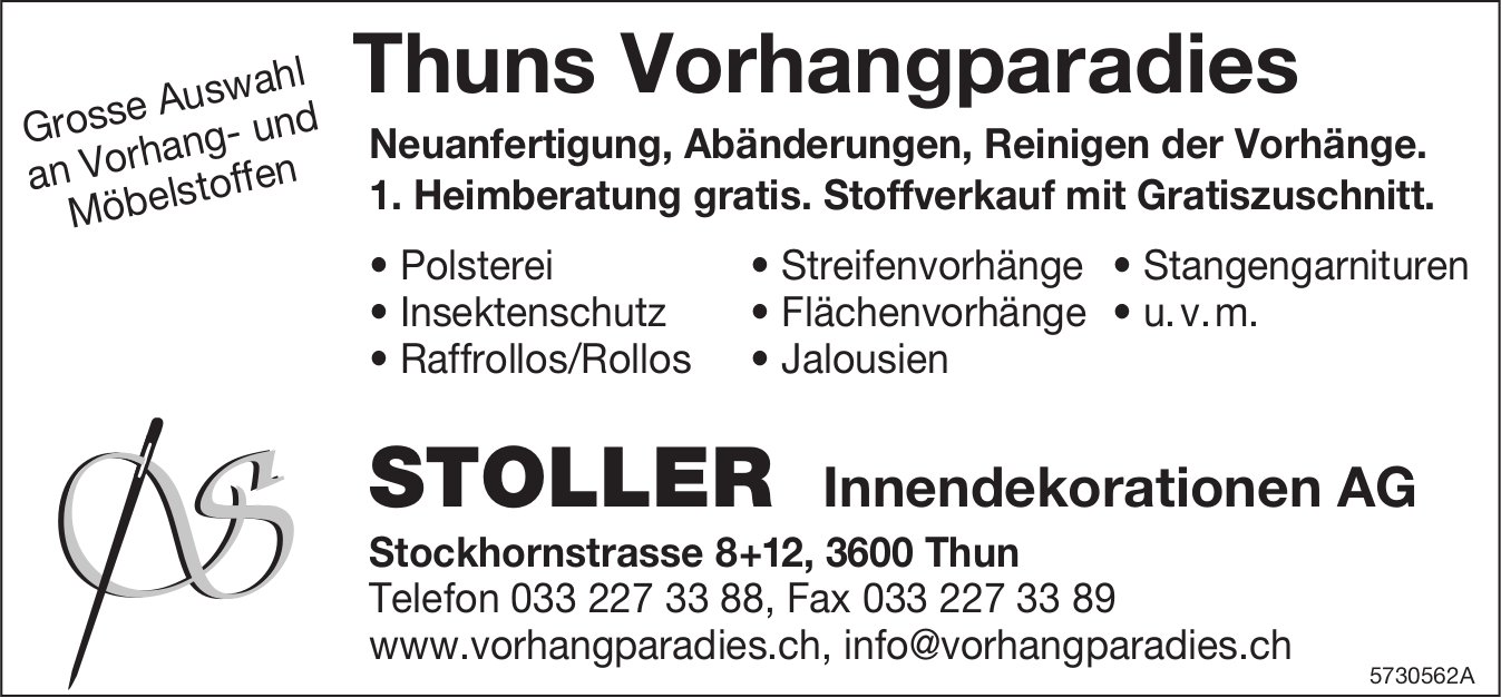 Stoller Innendekorationen AG, Thun - Vorhangparadies