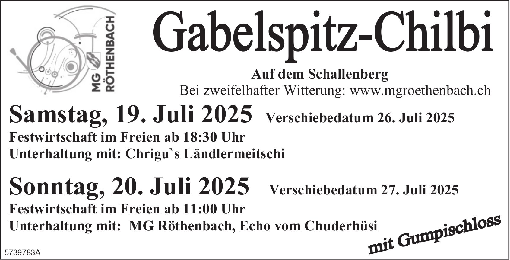 Gabelspitz-Chilbi, 19. und 20. Juli, Auf dem Schallenberg
