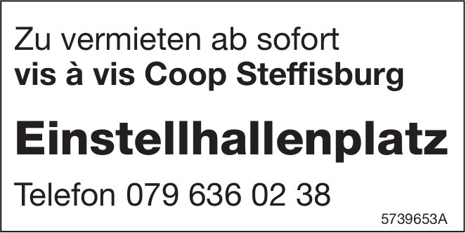 Einstellhallenplatz, Steffisburg, zu vermieten
