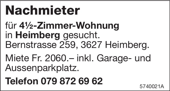 4.5-Zimmer-Wohnung, Heimberg, zu vermieten