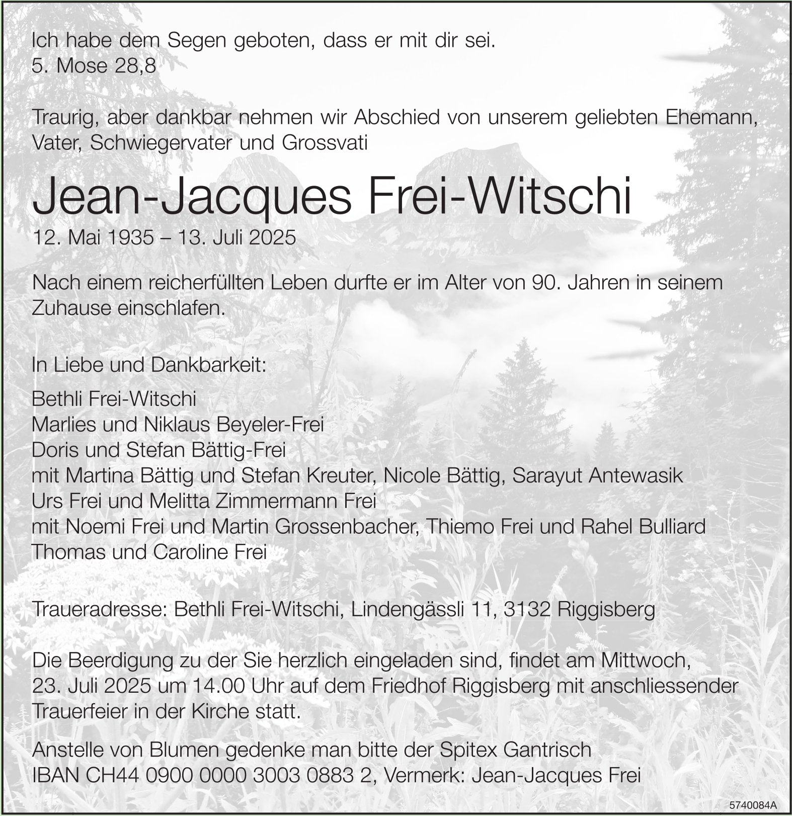 Frei-Witschi Jean-Jacques, Juli 2025 / TA