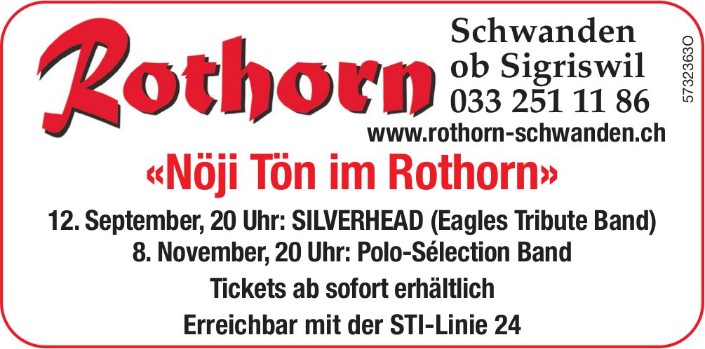 «Nöji Tön im Rothorn», 12. September und 8. November, Rothorn, Schwanden ob Sigriswil