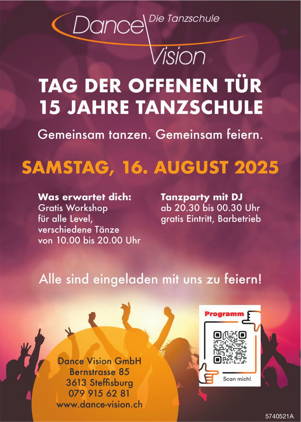 Tag der offenen Tür, 16. August, Tanzschule Dance Vision GmbH, Steffisburg