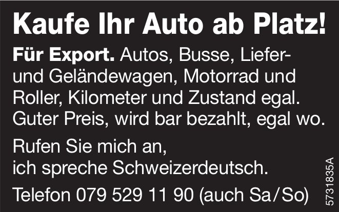 Kaufe Ihr Auto ab Platz!