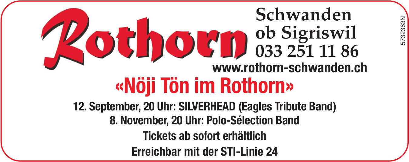 «Nöji Tön im Rothorn», 12. September und 8. November, Rothorn, Schwanden ob Sigriswil