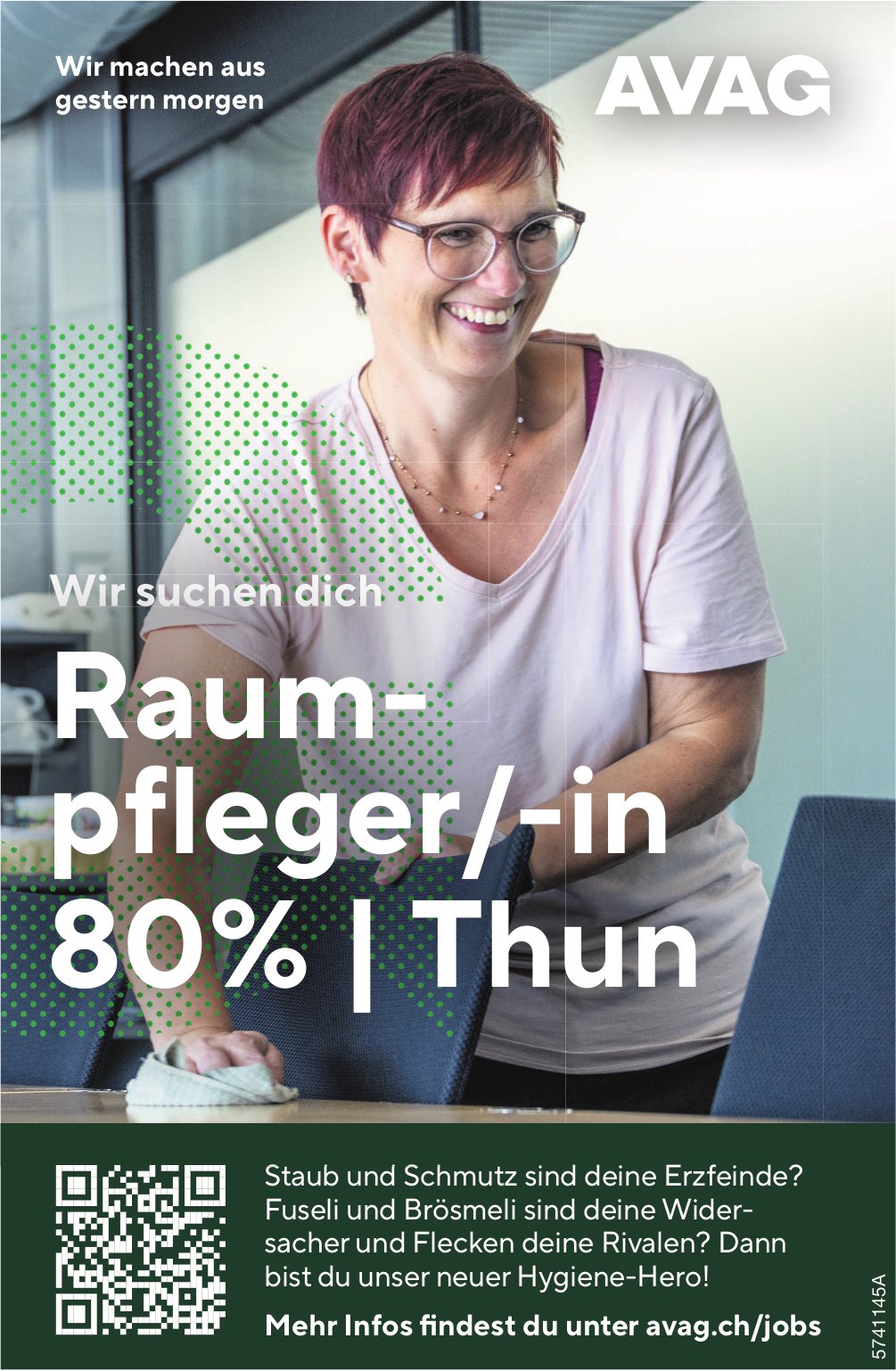 Raumpfleger/-in 80%, AVAG, Thun, gesucht