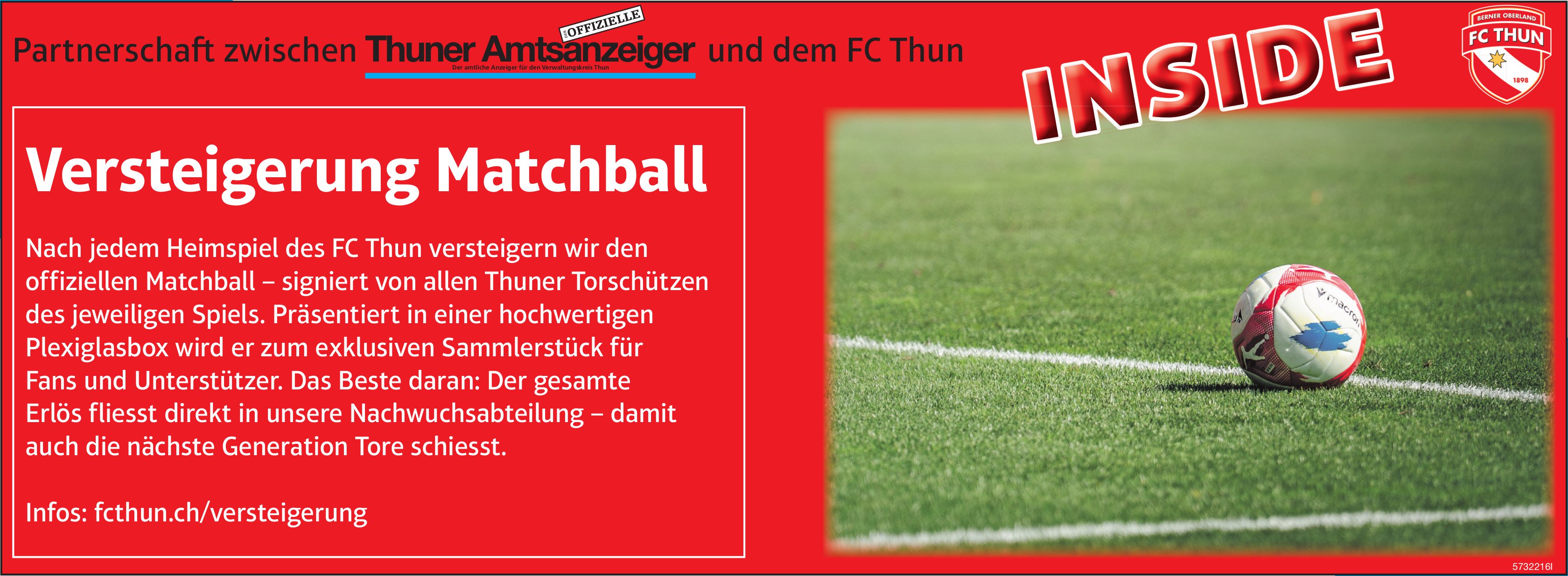 FC Thun, Versteigerung Matchball