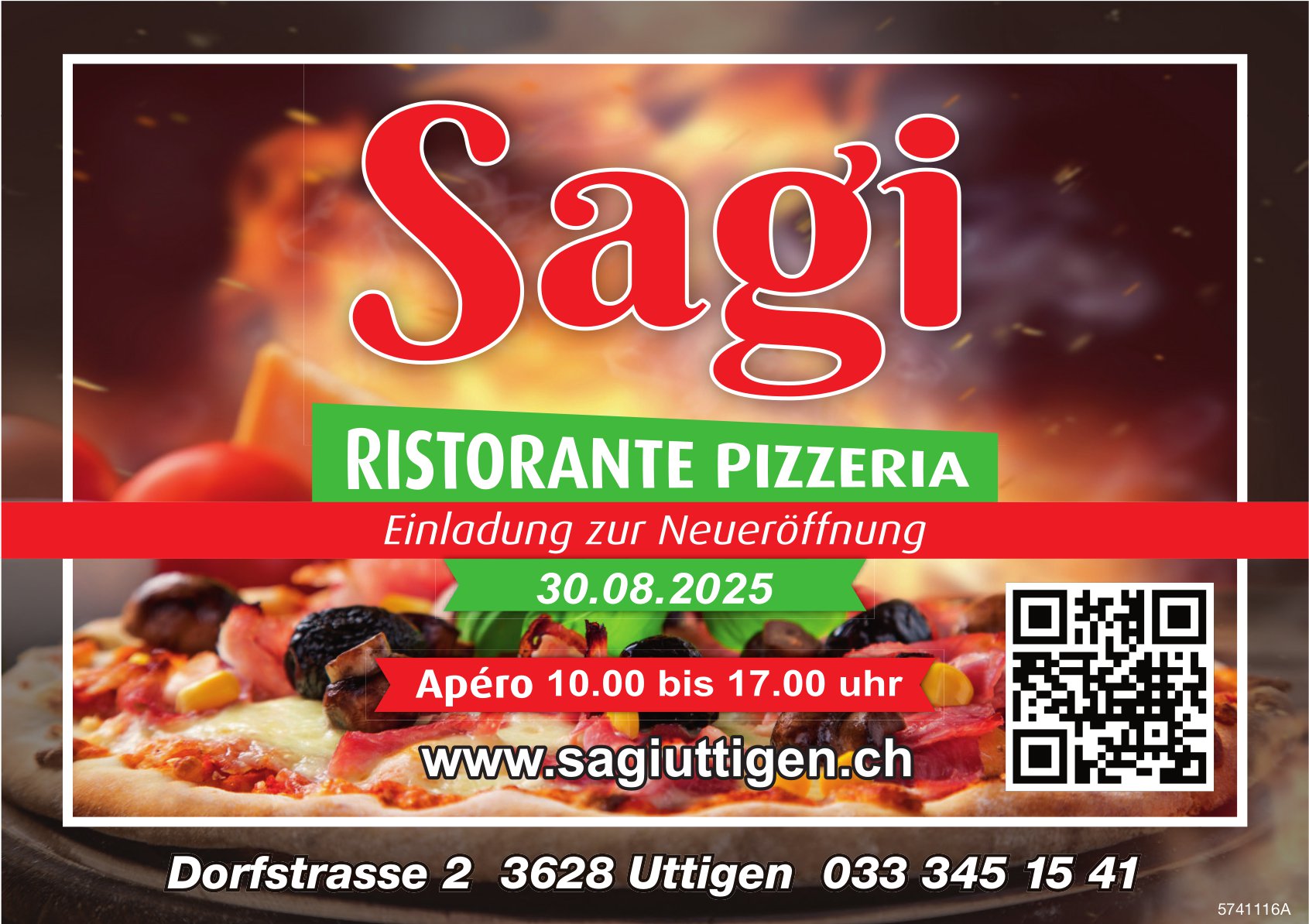 Neueröffnung, 30. August, Ristorante Pizzeria Sagi, Uttigen