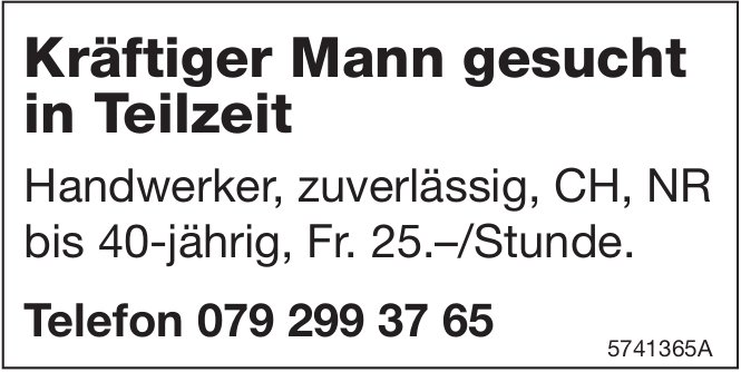 Handwerker, gesucht