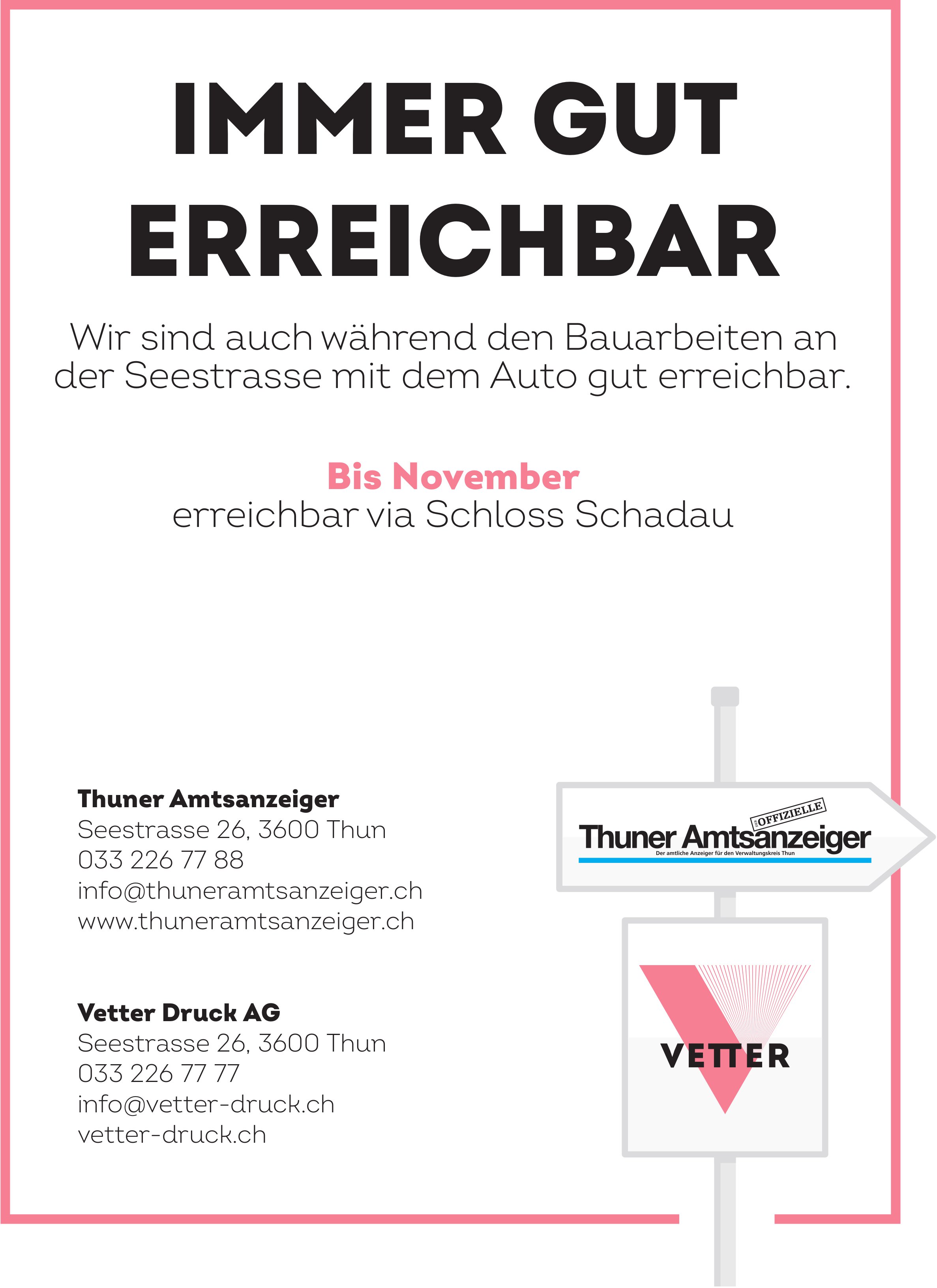 Thuner Amtsanzeiger, Immer gut erreichbar