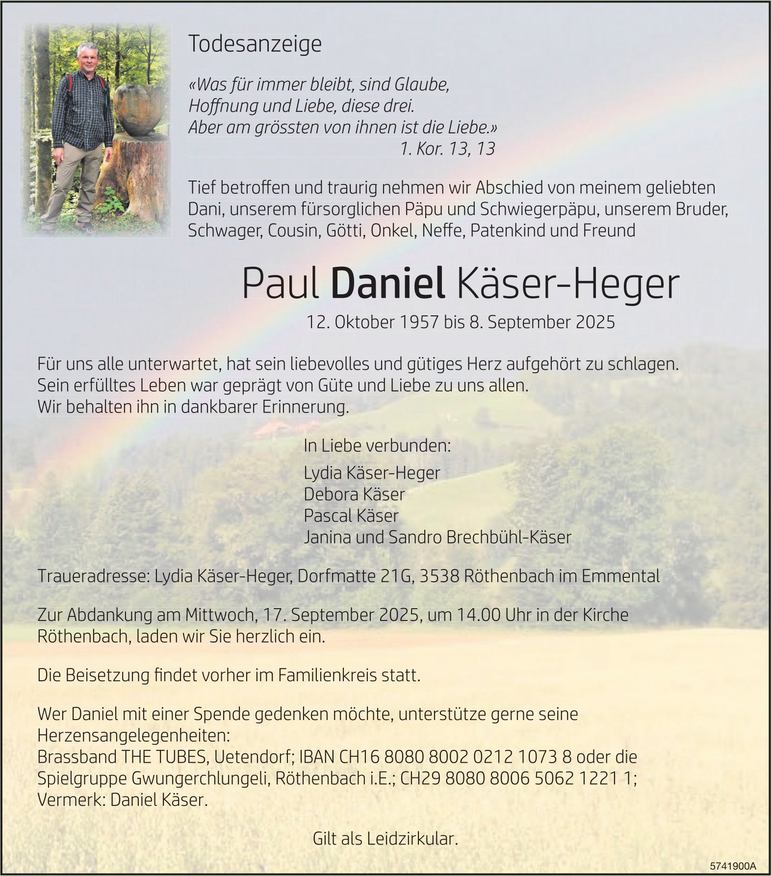 Käser-Heger Paul Daniel, September 2025 / TA