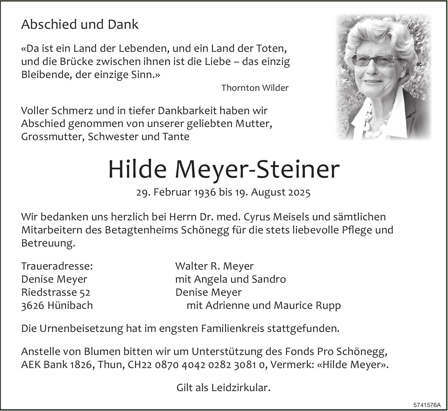 Meyer-Steiner Hilde, August 2025 / TA
