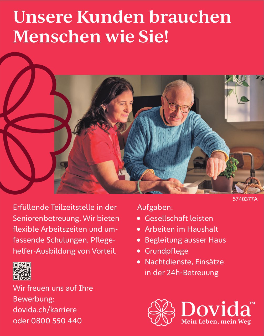 Seniorenbetreuung, Dovida, gesucht