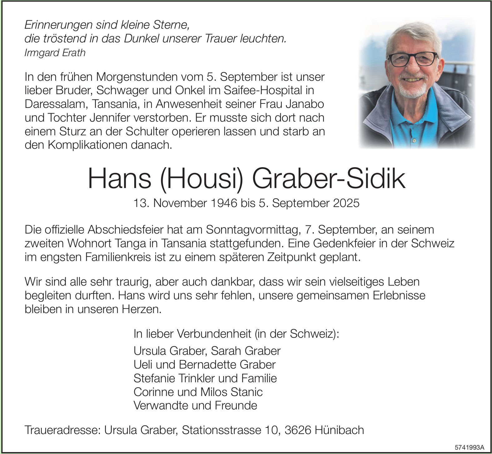 Graber-Sidik Hans (Housi), September 2025 / TA