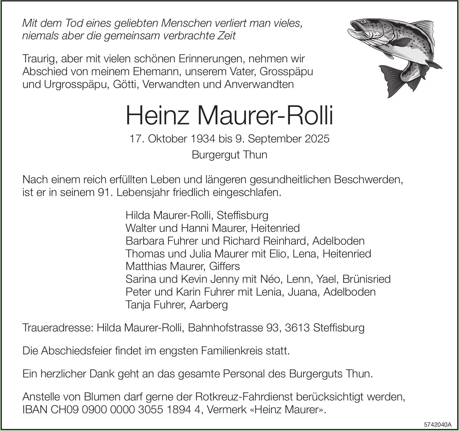 Maurer-Rolli Heinz, September 2025 / TA
