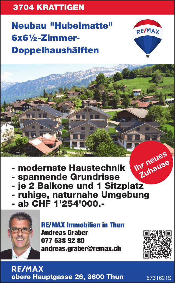 6.5-Zimmer-Doppelhaushälften, Krattigen, zu verkaufen