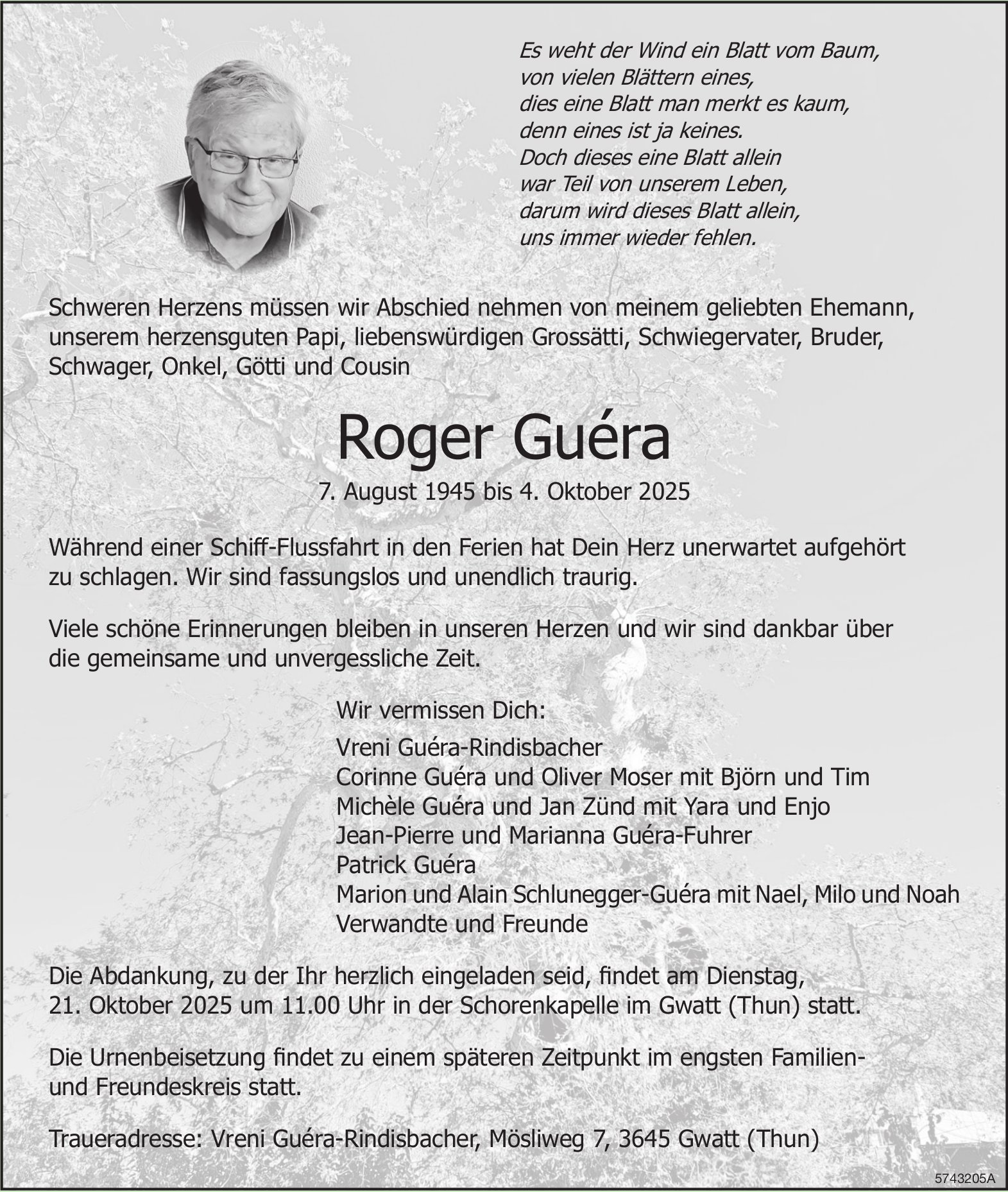 Guéra Roger, Oktober 2025 / TA