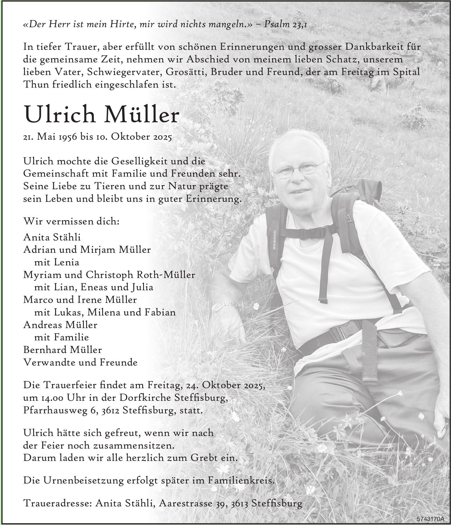 Müller Ulrich, Oktober 2025 / TA