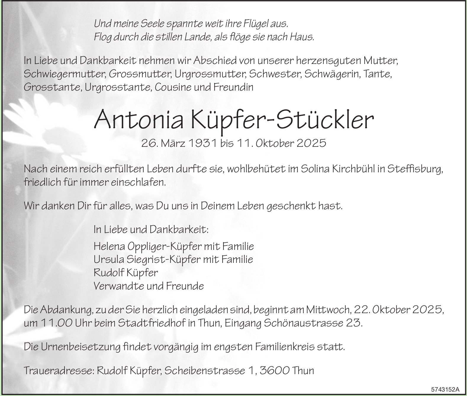 Küpfer-Stückler Antonia, Oktober 2025 / TA