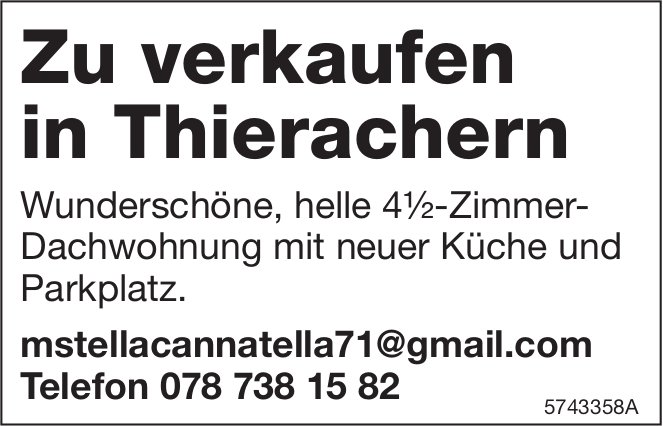 4.5-Zimmer-Dachwohnung, Thierachern, zu verkaufen