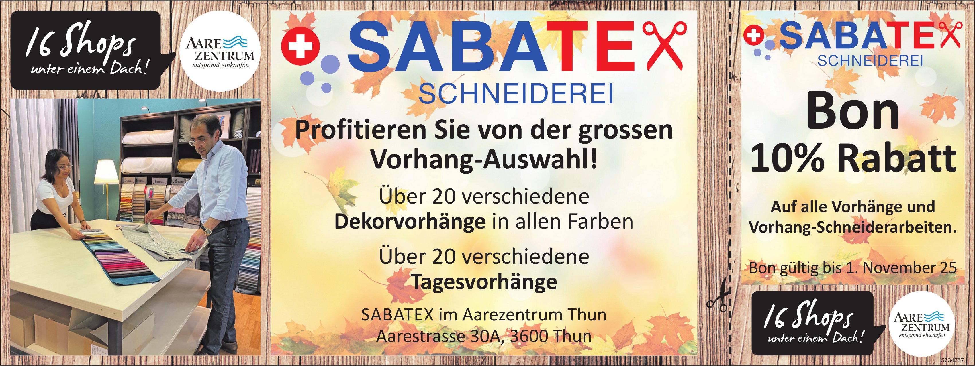 SABATEX Schneiderei, Thun - Vorhang-Auswahl