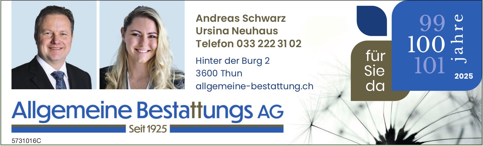 Allgemeine Bestattungs AG, Thun - Für Sie da