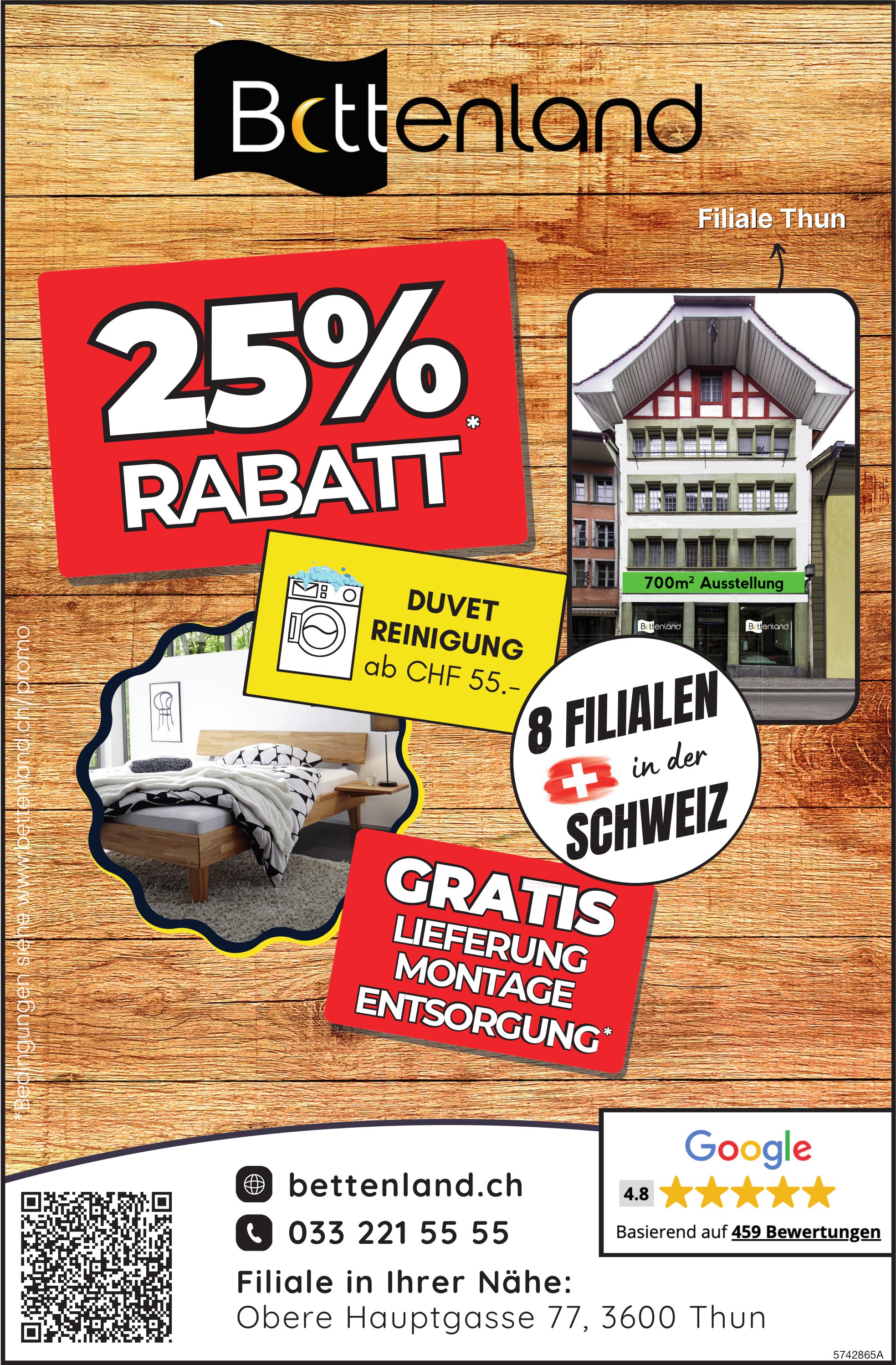 Bettenland, Thun - 25% Rabatt